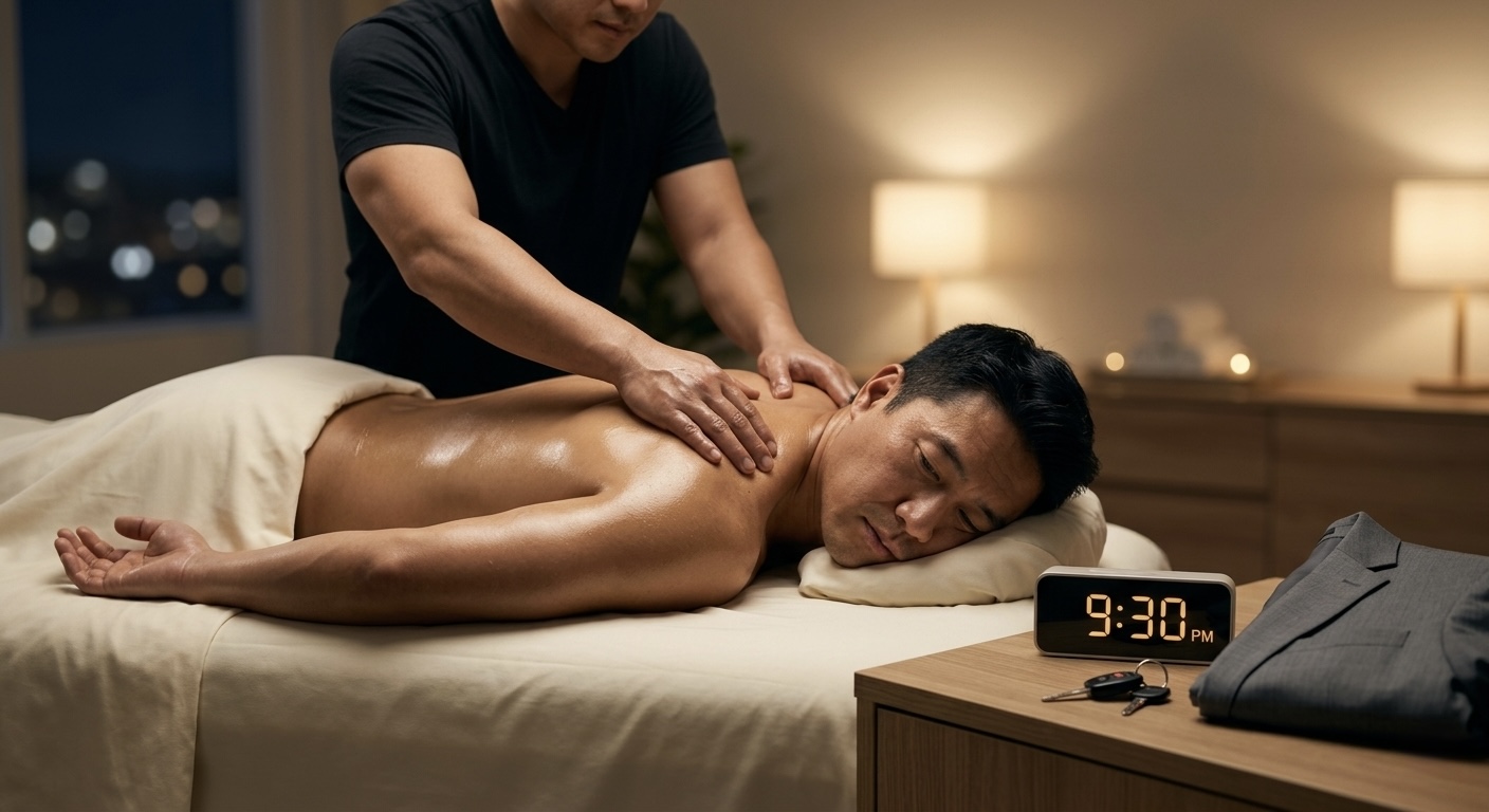 Better sleep after late night massage therapy
