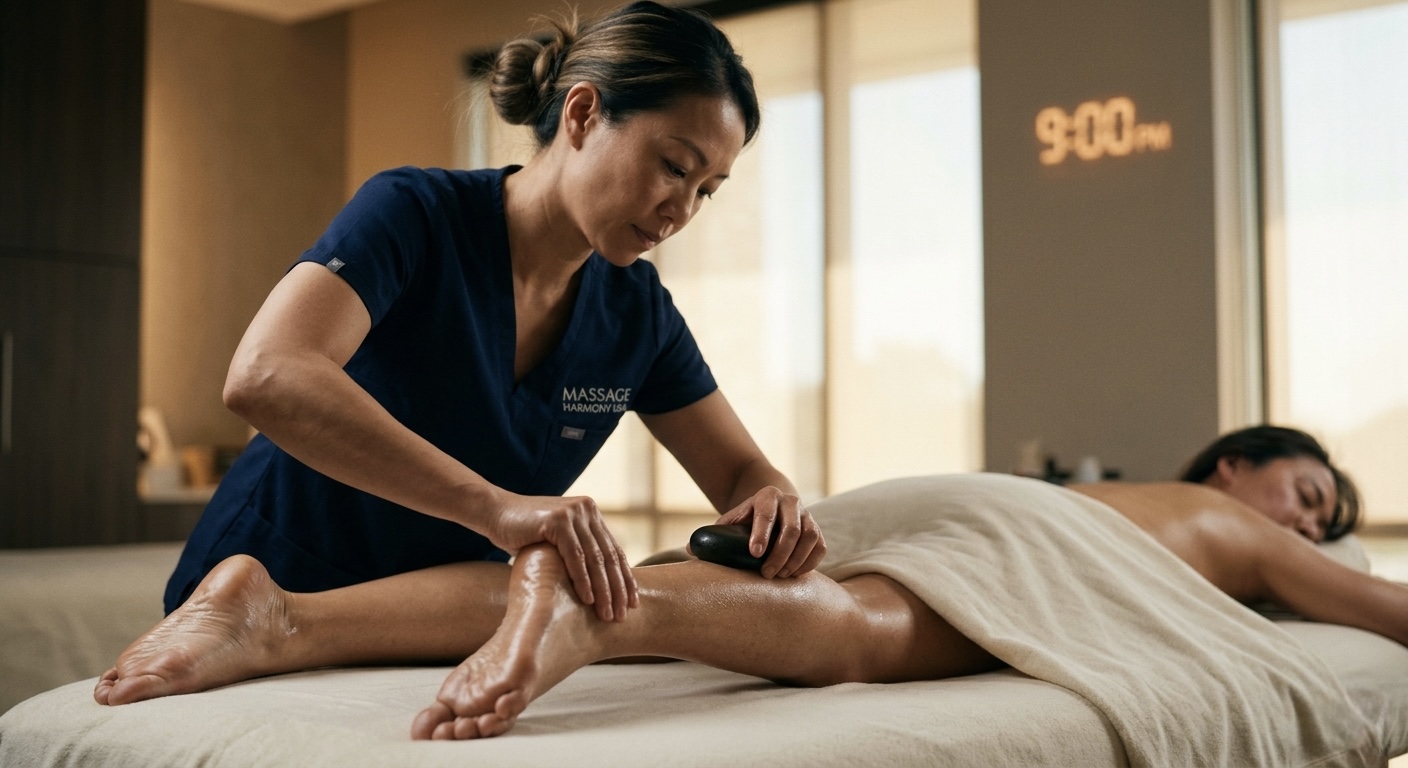 Hot stone massage for evening relaxation