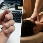 Painkillers vs massage therapy for stress neck pain - pills mask symptoms while hands-on massage releases the root cause