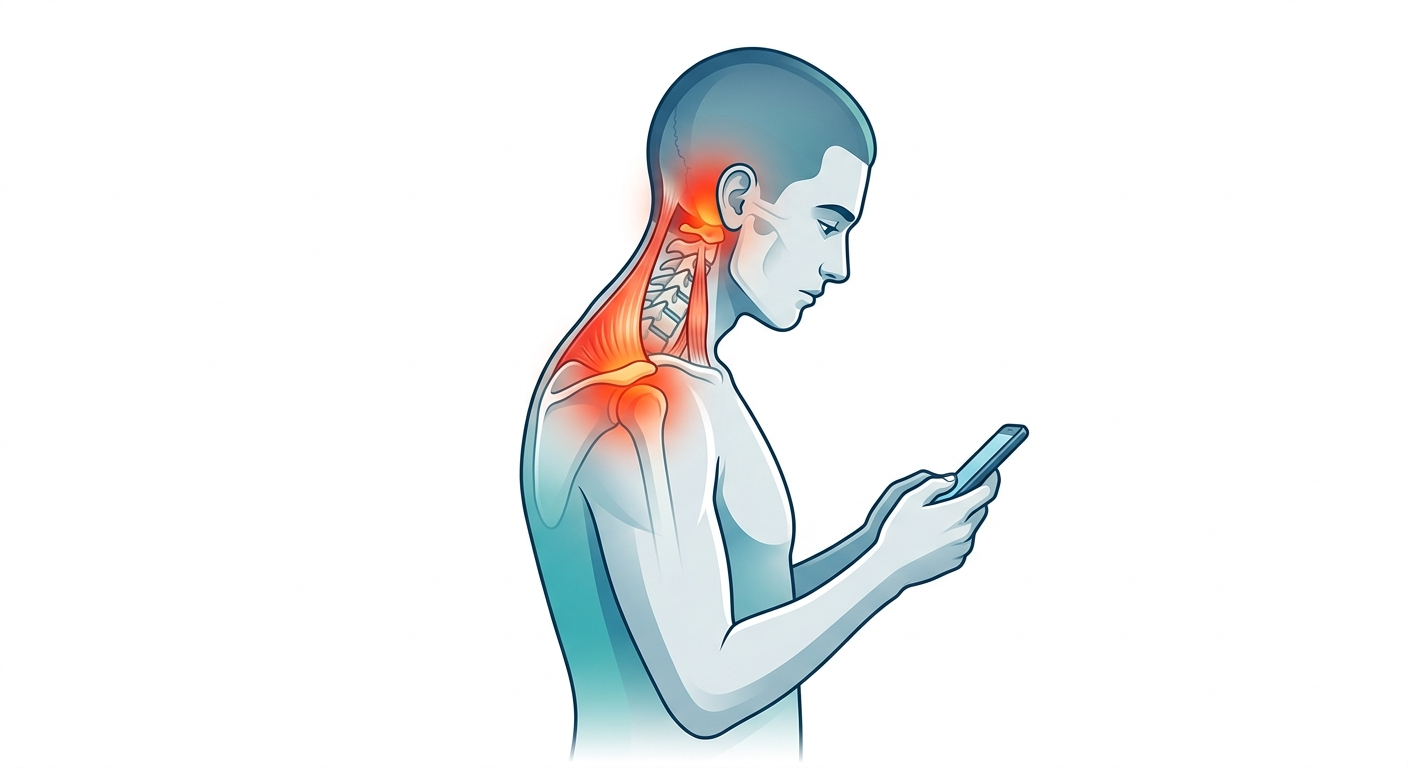 Anatomy of Tech Neck and muscle strain